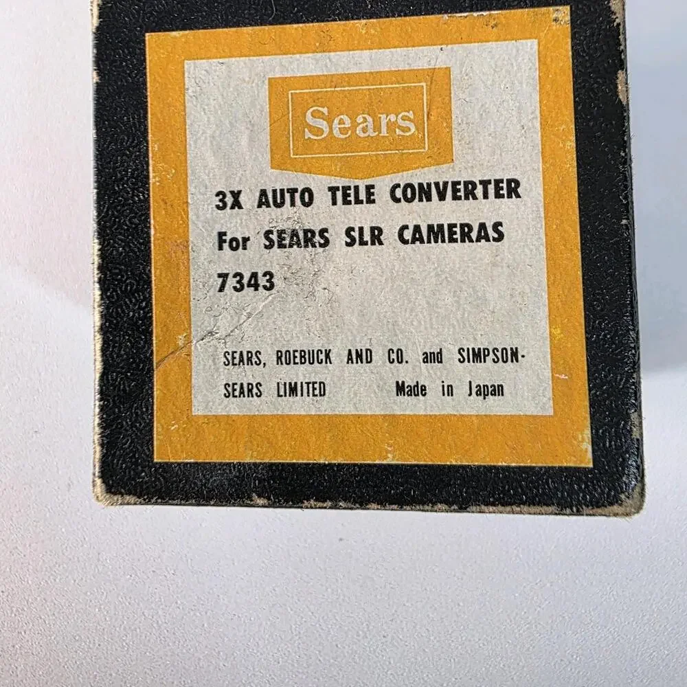 3X Auto Tele Converter for SEARS SLR Cameras 7343 w/Original Box - Made in Japan